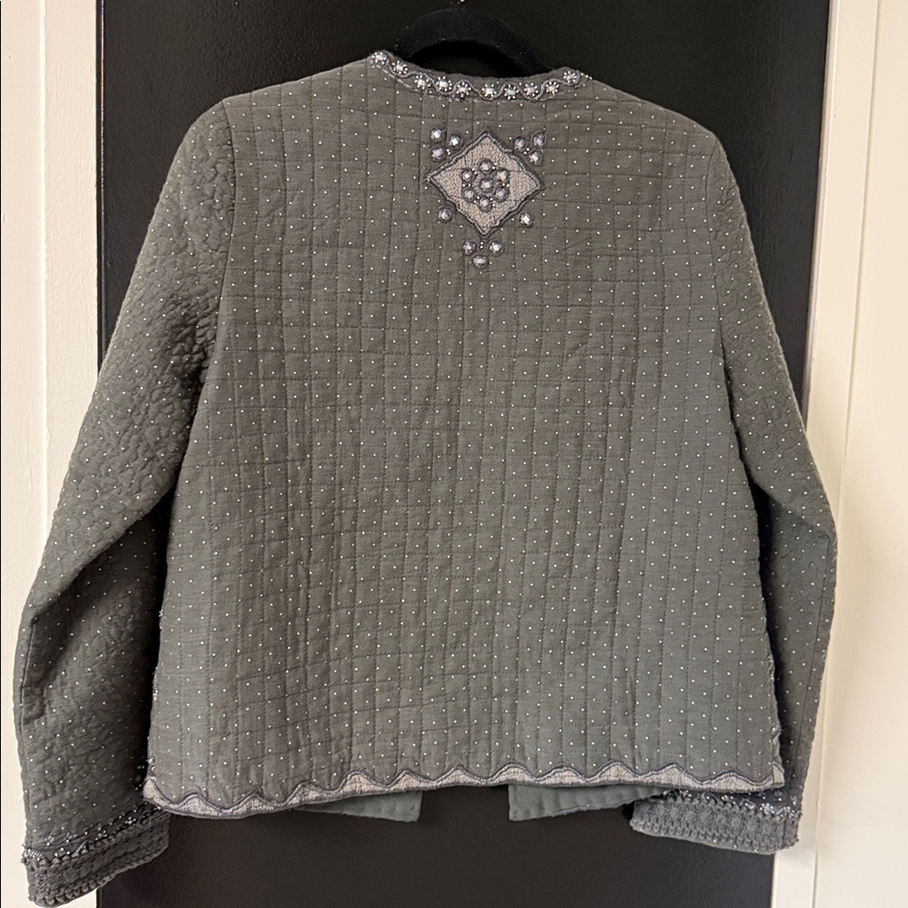 Label Ritu Kumar Grey Embellished Jacket - Picture 11 of 12